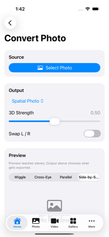 Convert a photo to Spatial